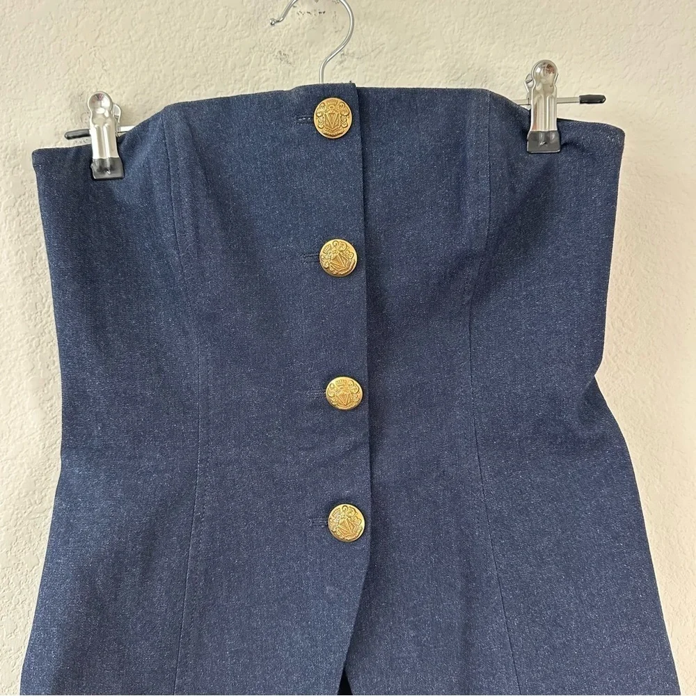 VERONICA BEARD Forman Strapless Denim Navy Bustier Top SZ US 2 - Picture 4 of 8